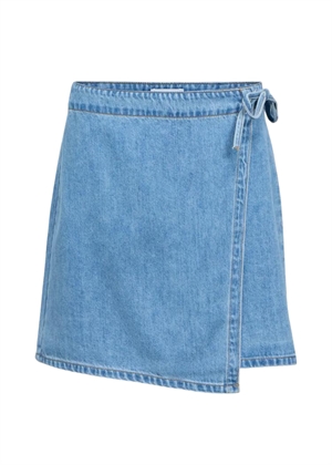 Rosie mw denim short wrap skirt Blue Denim Object 